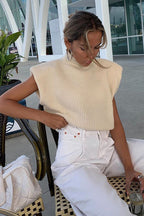 Vintage Turtleneck Short Sleeve Sweater