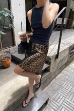 Luxe Leopard Print A-line Skirt