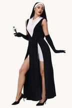 Halloween Nun Cosplay Sexy Maxi Dress