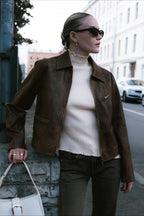 Vintage Leather Moto Jacket