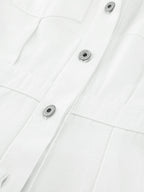 Cotton Belted White Utility Blouse