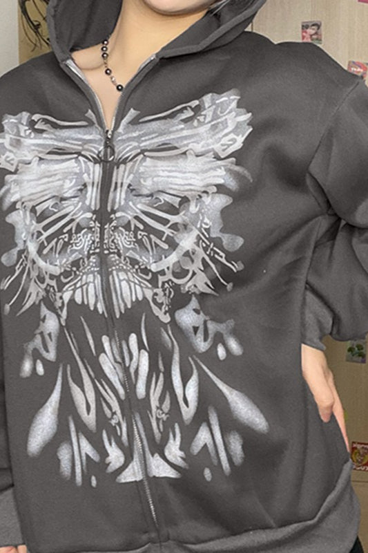 Dark Aesthetic Color Block Hoodie