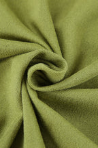 Velvet Green High-Waisted Slit Midi Skirt