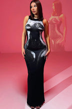 Y2K Punk Style Sleeveless Bodycon Maxi Dress