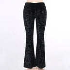 Retro Print Black Halloween Pants