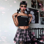 Mall Gothic Grunge Summer Mini Women Y2K Vintage Lace Harajuku Streetwear High Waist Bandage Sexy Skirt