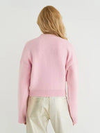 Custom Solid Color V-Neck Loose Knit Cardigan