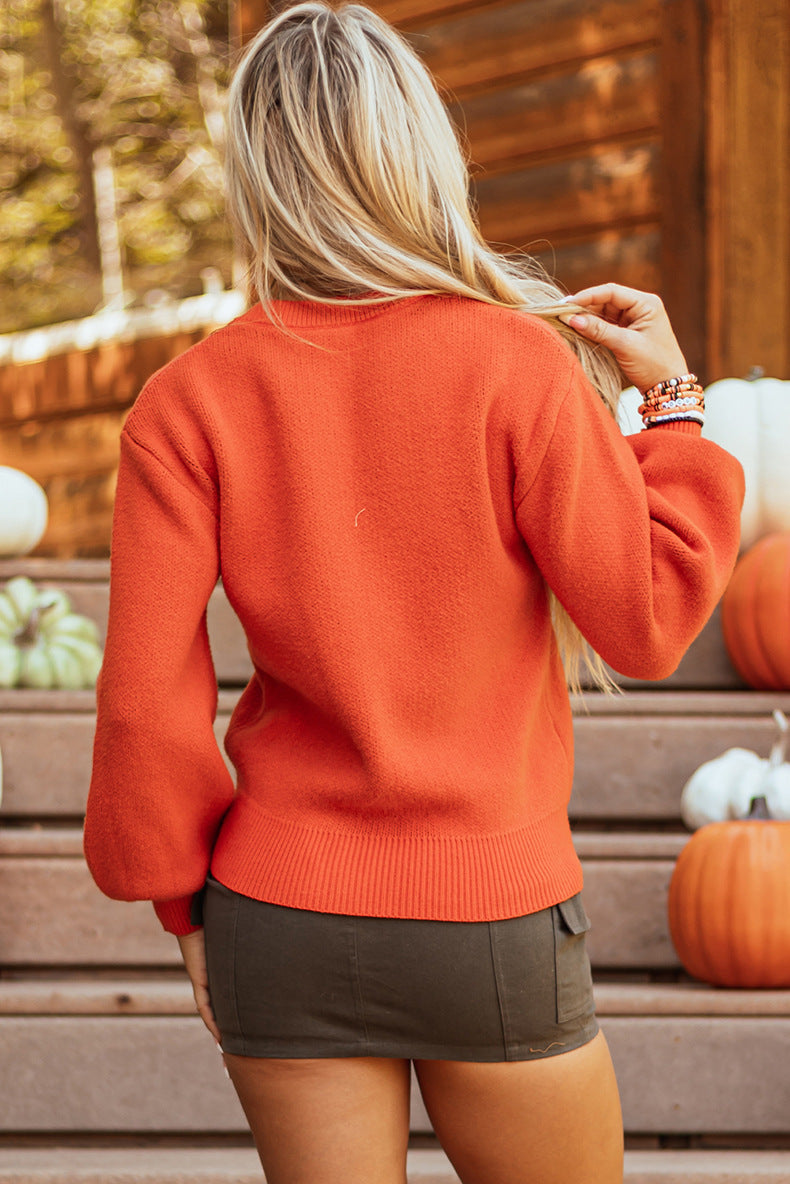 Casual Halloween Knit Pullover Sweater