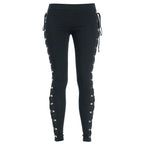 Vintage Gothic Lace Up Slim Halloween Pants