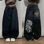 Y2K Streetwear Baggy Jeans Men Hip Hop Vintage Wide Leg Pants