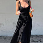 A Line Sleeveless O Neck Summer Casual Party Beach Club 2024 Midi Dress