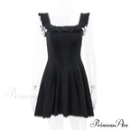 A-line Slinky Pleated Mini Dress