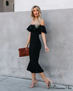 A Stylish Affair Charming Ruffled Midi Dress