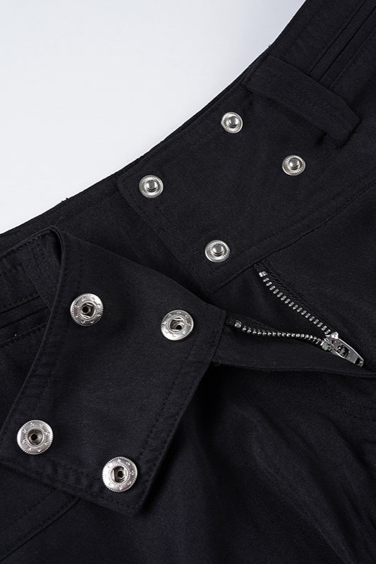 Button Detail High Waist Tulip Skirt