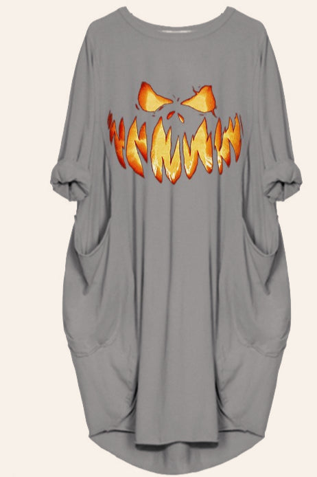 Halloween Casual Pumpkin Print Dress
