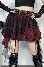Asymmetrical Gothic Tulle Layered Skirt