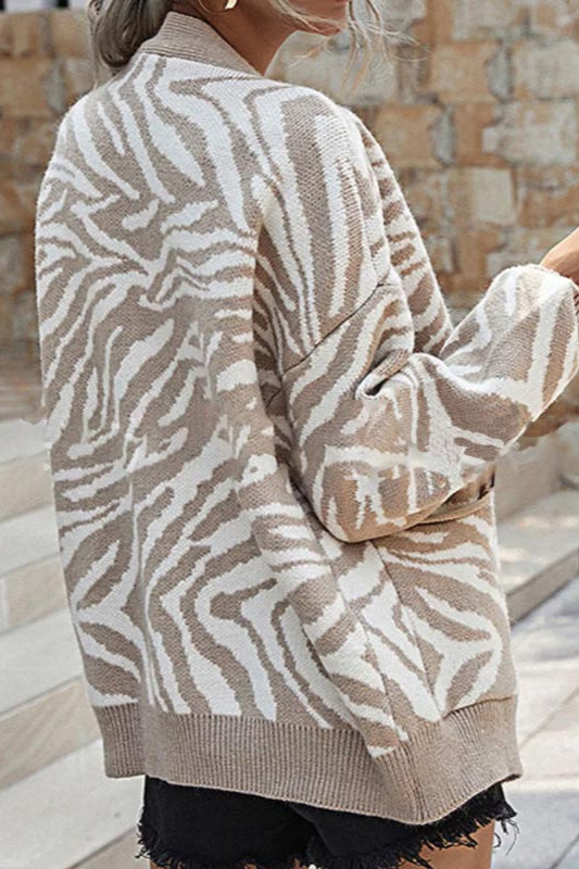 Casual Knit Animal Style Cardigan