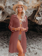 Textured Beach Cover Up Blouse