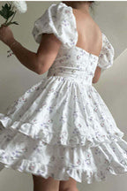 Floral Ruched Waist Mini Dress