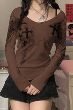 Slim Fit Printed Round Neck T-Shirt