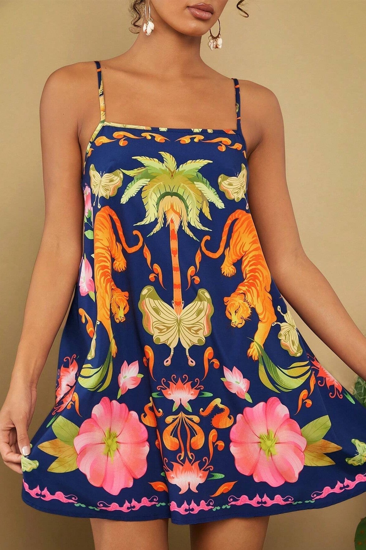 Bohemian Print Sleeveless Boho Dress
