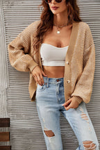 Plus Size Hollow Knit Cardigan