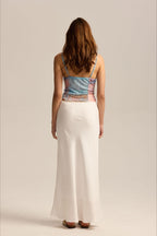 Drawstring High Waist Bodycon Midi Skirt