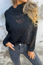 Round Neck Hollow Knit Sweater