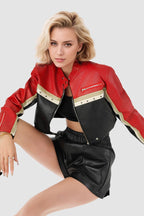 Cropped Moto Faux Leather Coat