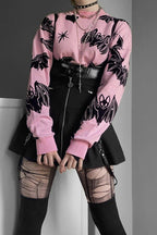 Sweet Dark Bat Sleeve Knit Sweater