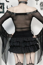 Dark Style Skull Graphic Knit Top