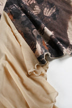 Color-Blocked Floral Print Bodycon Midi Skirt