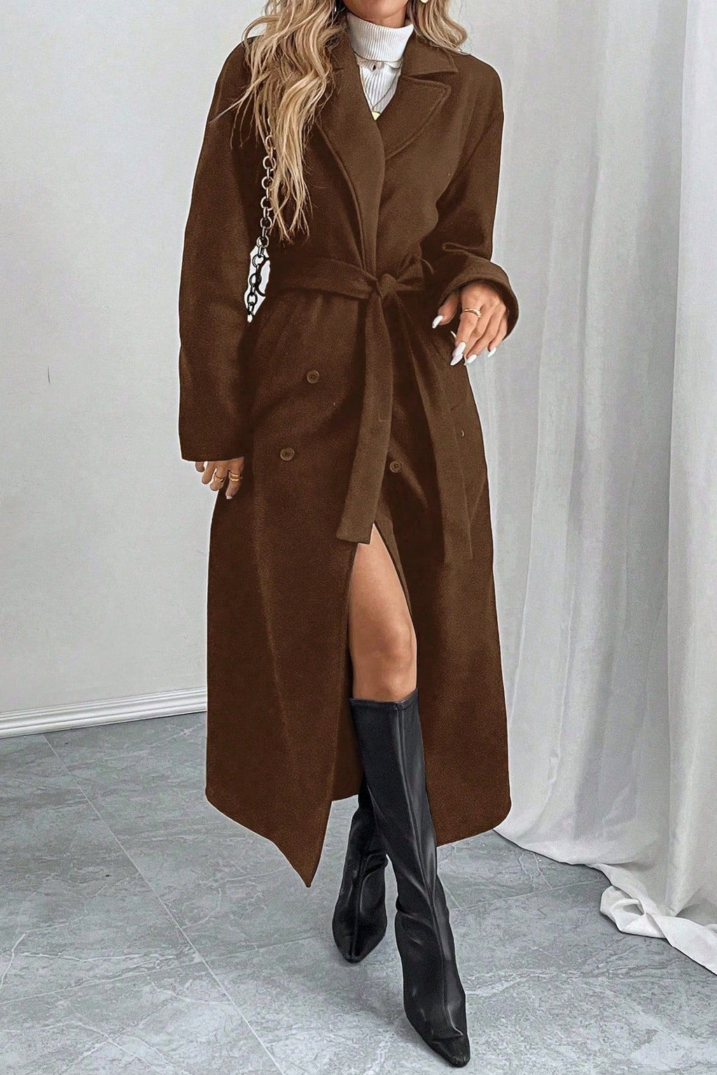 Vintage Oversized Double-Faced Wool Midi Coat