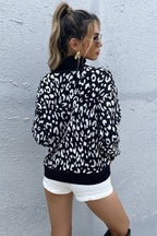 High Neck Jacquard Pullover Sweater