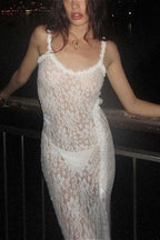 Strappy Lace Backless Maxi Boho Dress