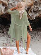 Textured Beach Cover Up Blouse