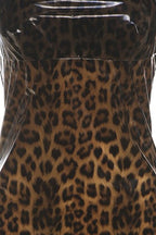 Strapless Leopard Patch Mini Dress