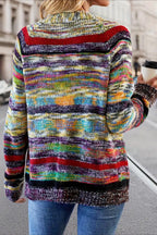 Vintage Striped Long Sleeve Knit Cardigan