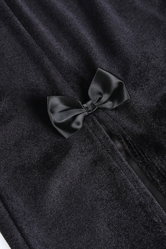 Punk Bow Slit High Waist Skirt