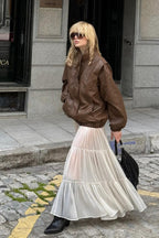 Fashion Patchwork Long Skirt