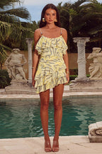 Casual Floral Tiered Mini Dress