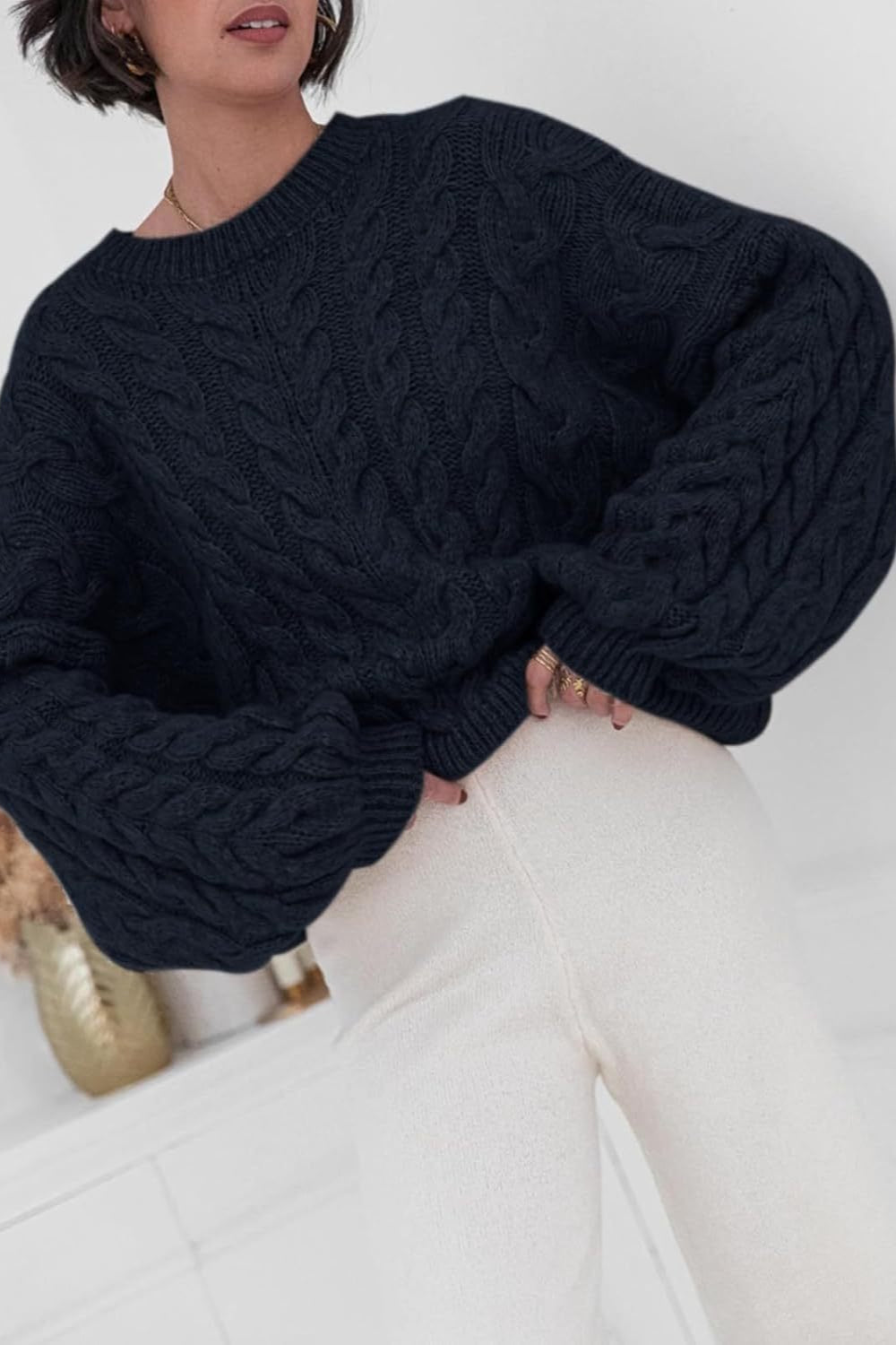 Vintage Chunky Knit Cable Sweater