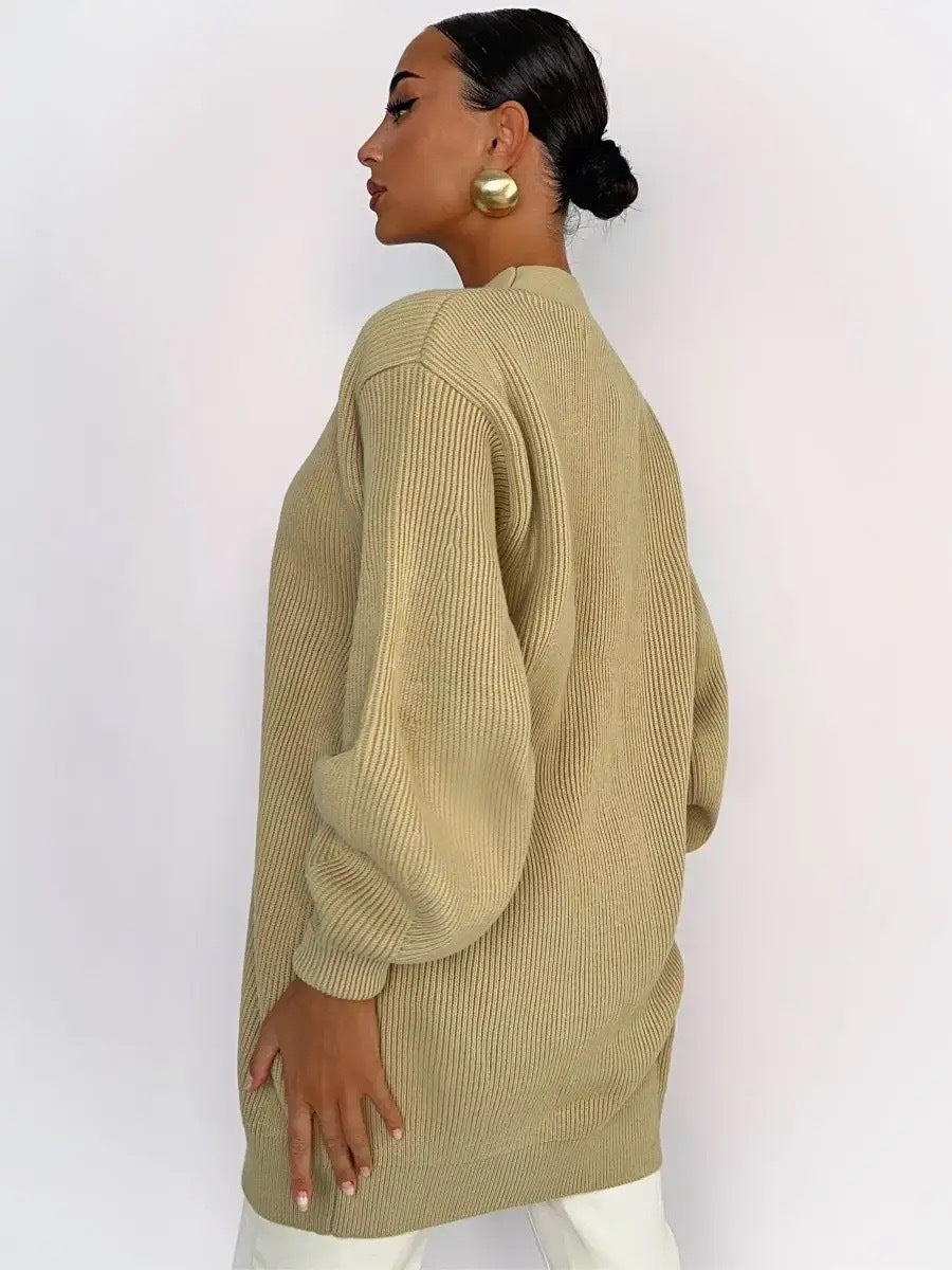 Solid Loose Knit Cardigan