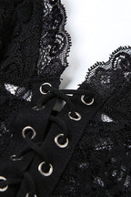 Sleeveless Transparent Lace Crop Knit Top