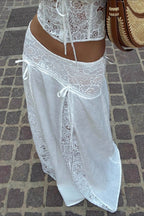 Boho Lace Patchwork Maxi Skirt
