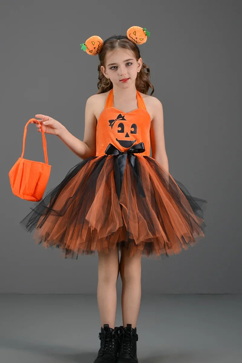Pumpkin Witch Dress Kid Halloween
