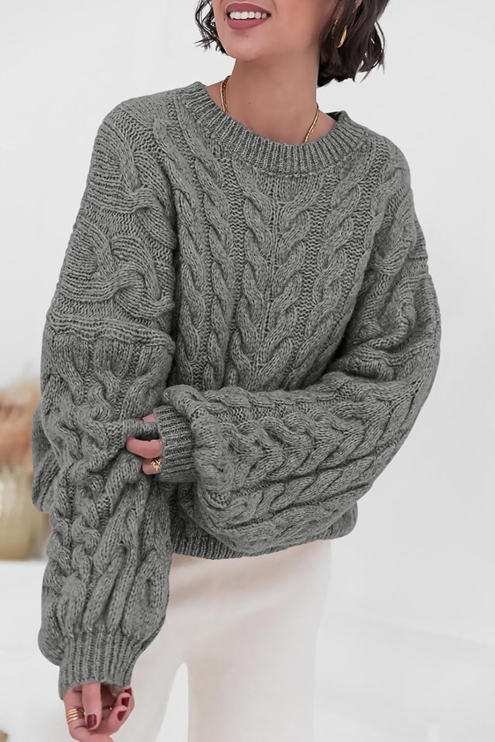 Vintage Chunky Knit Cable Sweater
