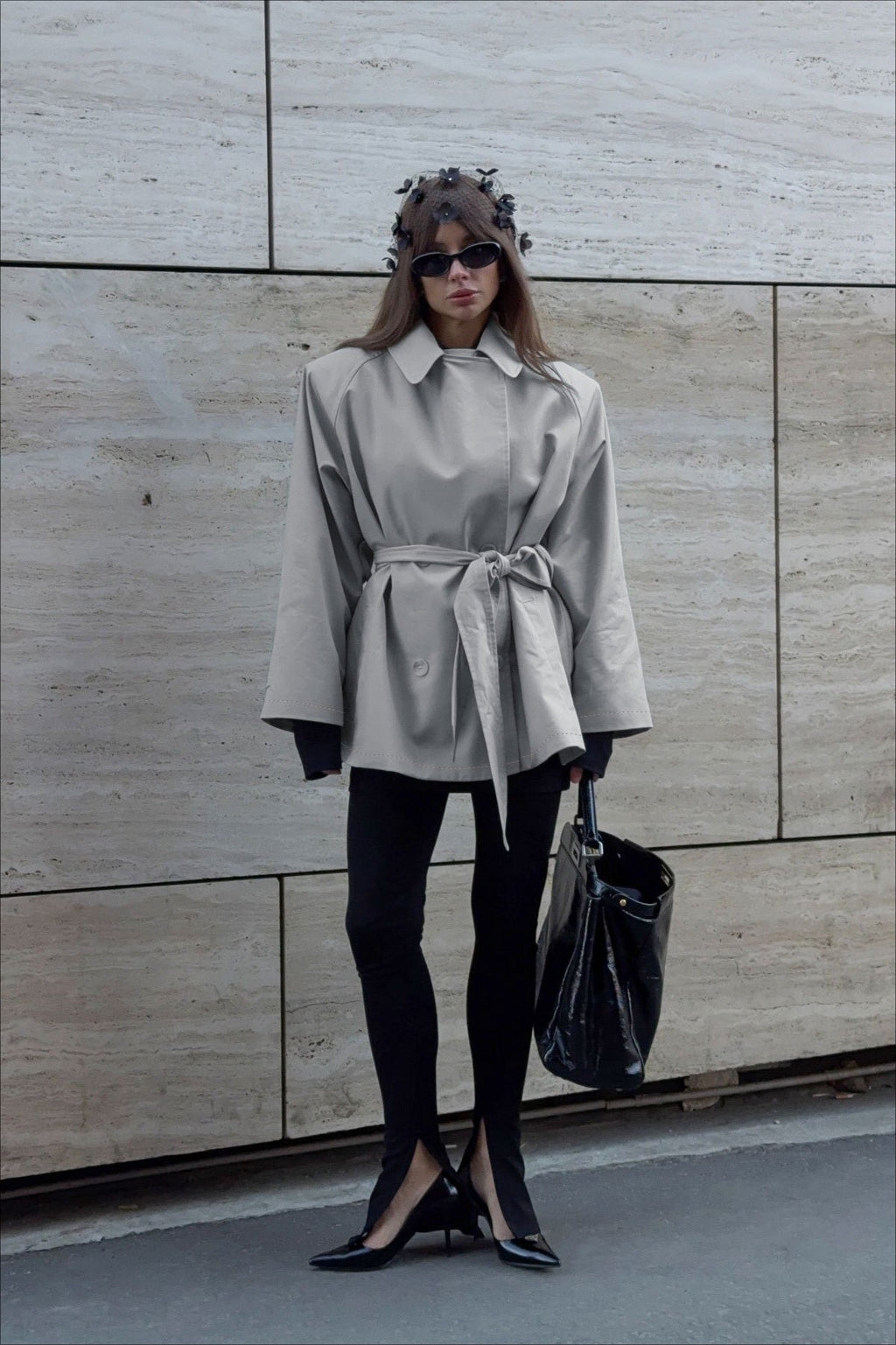 Vintage Casual Belted Trench Coat