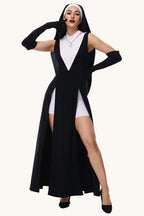 Halloween Nun Cosplay Sexy Maxi Dress