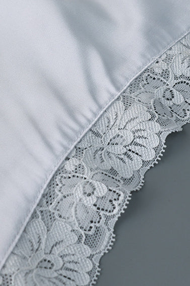 Lace Trim Asymmetrical A-line Skirt